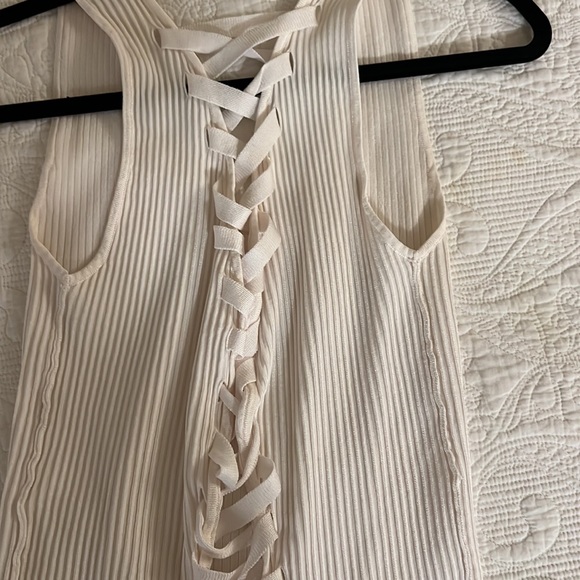 Zara white lace up tank - Picture 2 of 2